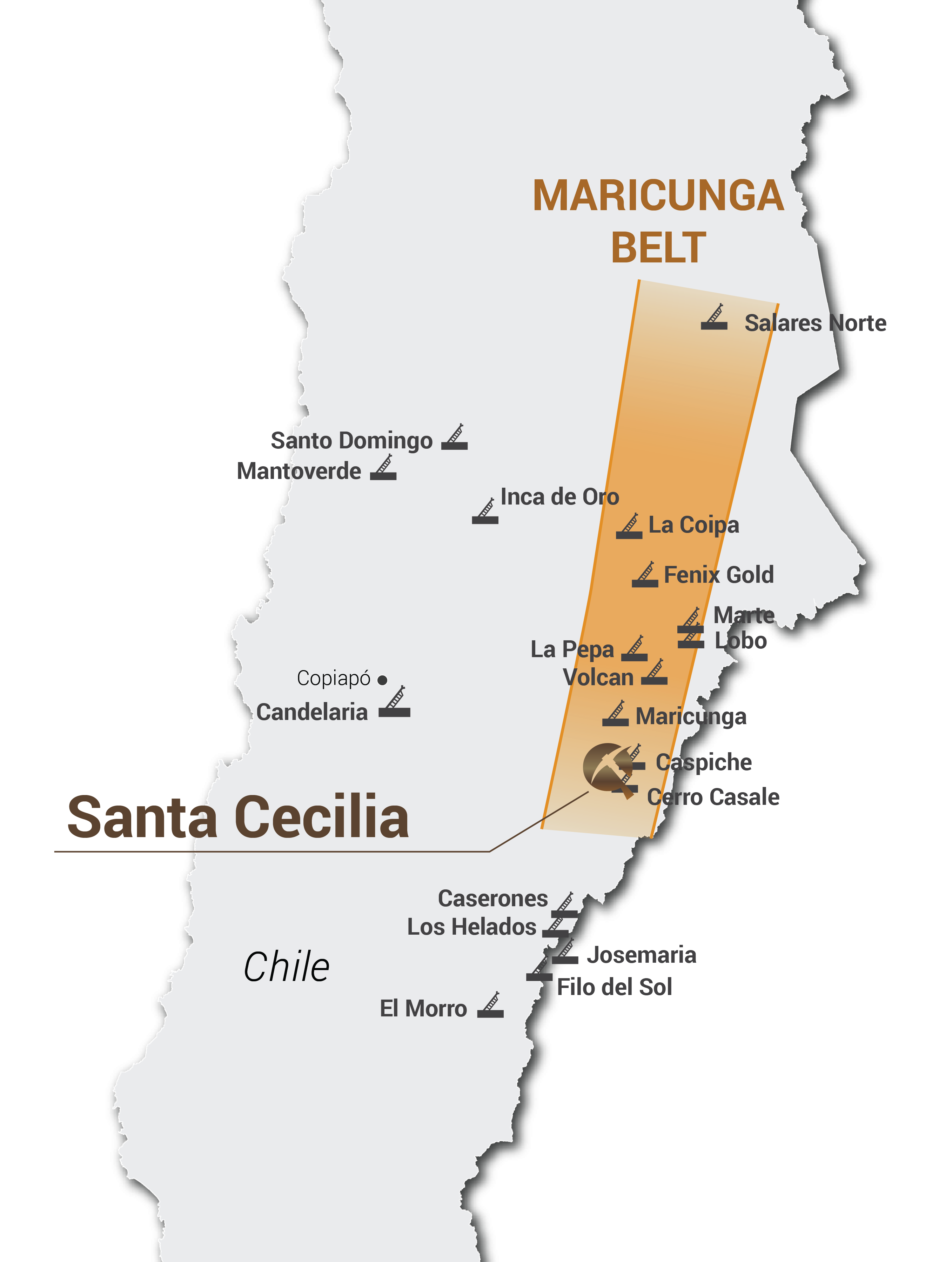 Location Map of the Margarita, Santa Cecilia and Andrea Projects